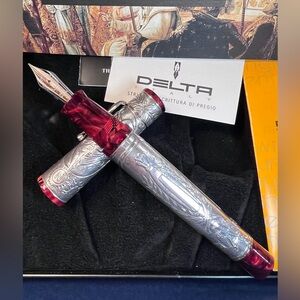 🇮🇹Delta Sterling Silver Napoleon Fountain Pen , Only 808 worldwide, New